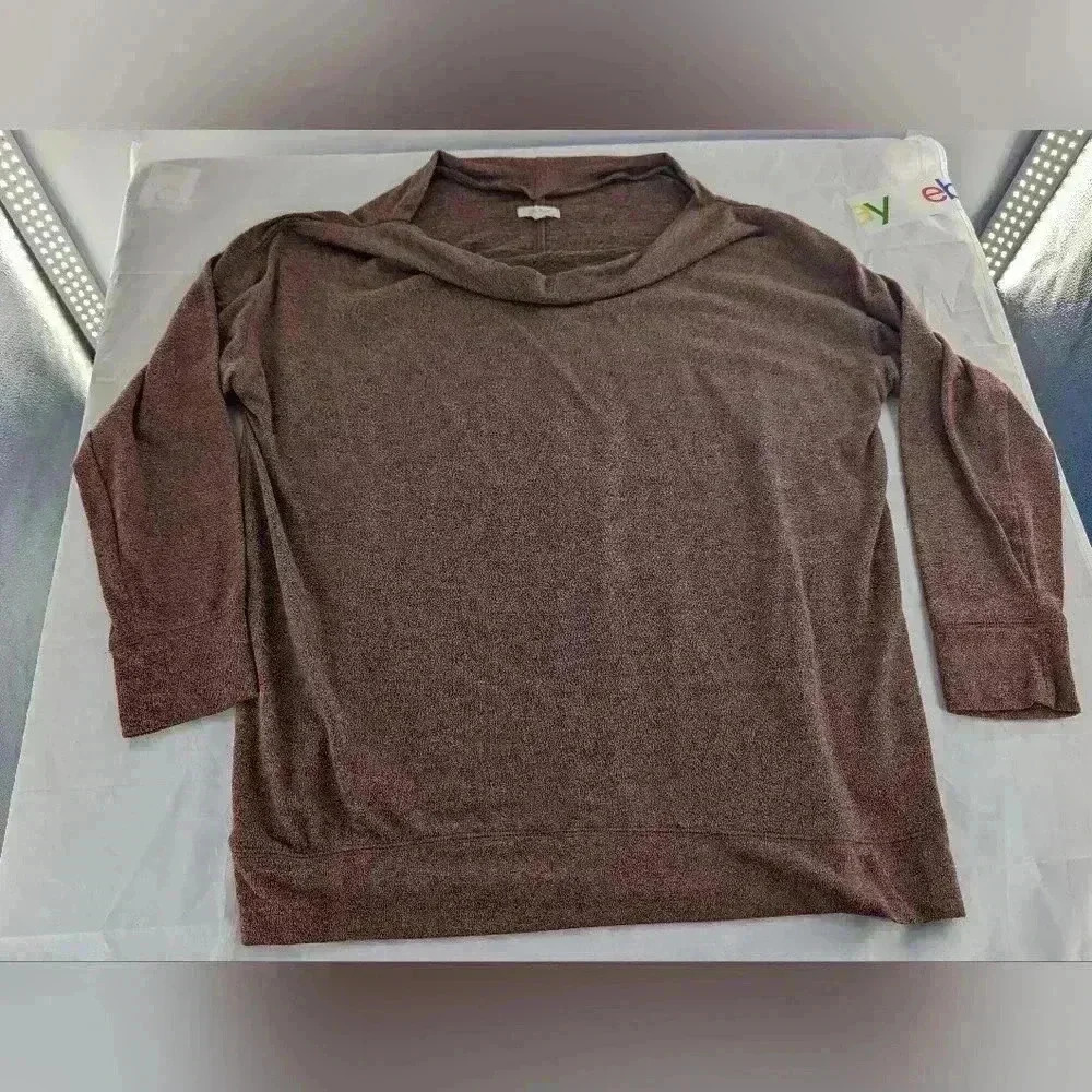 Maurices Women's Size XL Heathered Brown Long Sleeve Small Turtle Neck Shirt